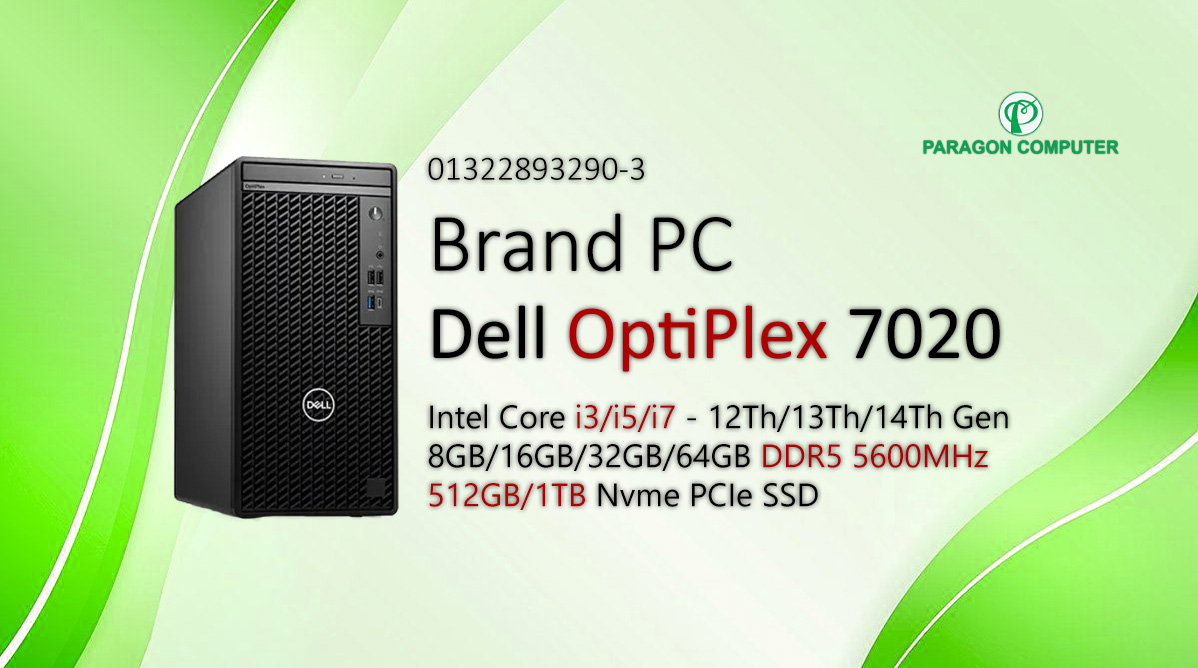 dell optiplex 7020 brand pc PARAGON COMPUTER GREEN