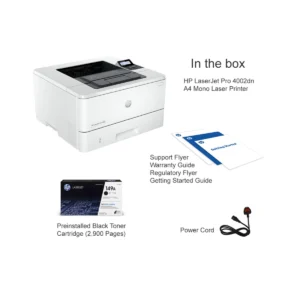 HP Laser Jet Pro 4002dn Single Function Printer In the box
